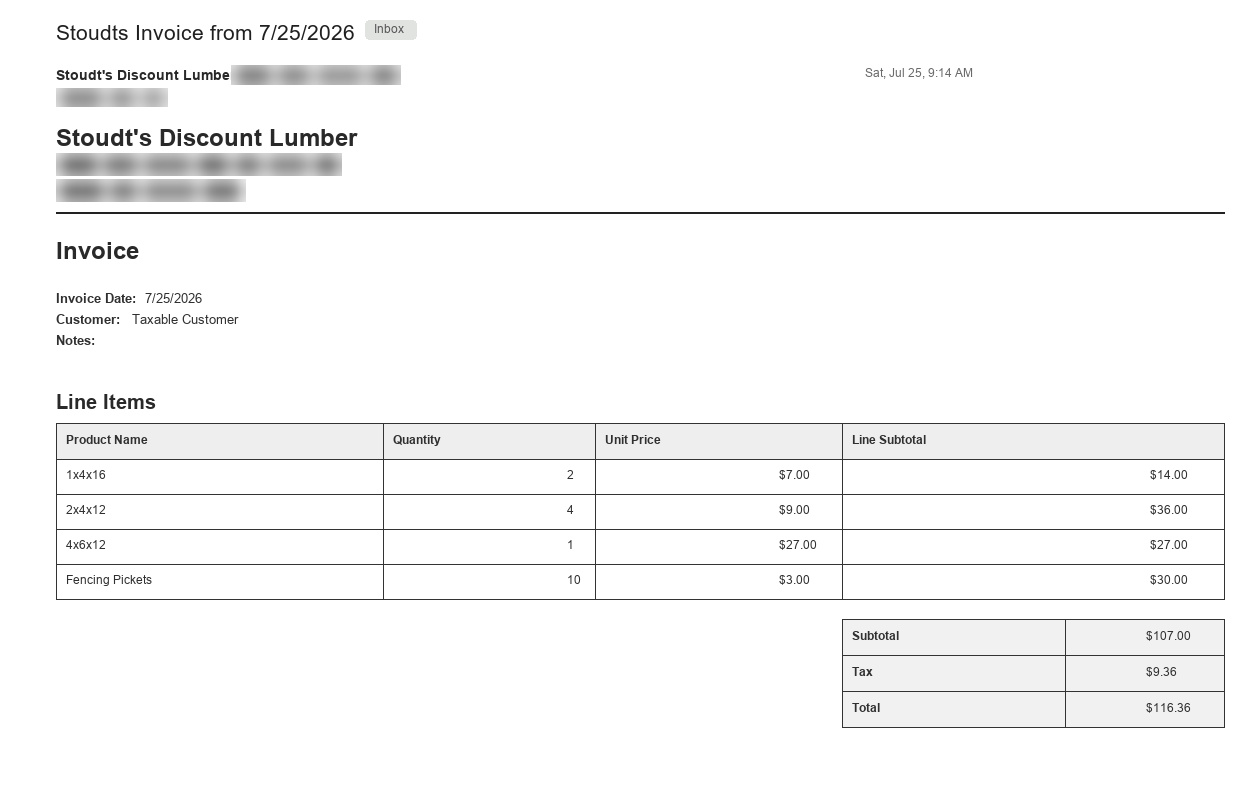 Invoice tracking app invoice entry screen