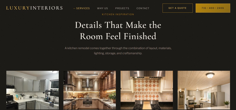 Luxury Interiors and Remodeling website preview
